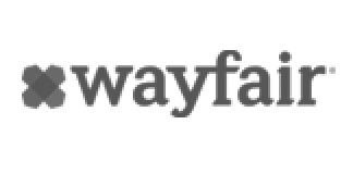 The Wayfair logo features a modern, flower-like icon to the left of the word wayfair in lowercase letters, reflecting a fresh design.