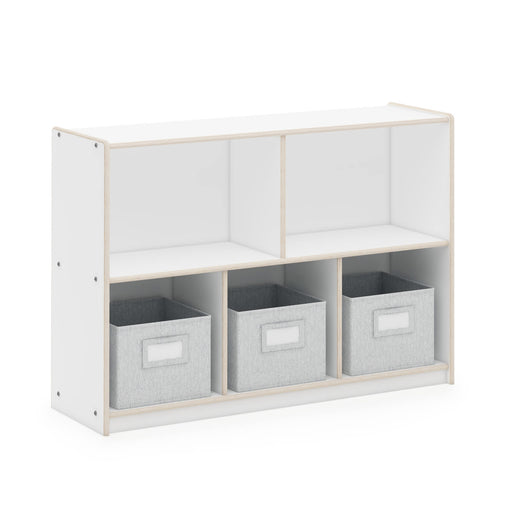 G80213 EdQ Essentials Two Shelf Compartment Storage 30in White Main-1 | White