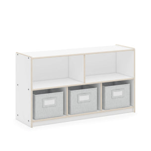 G80212 EdQ Essentials Two Shelf Compartment Storage 24in White Main-1 | White