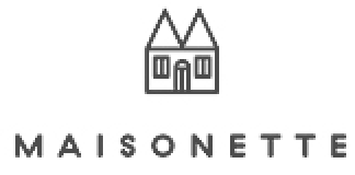 A minimalist black and white house icon sits above the word MAISONETTE in bold uppercase letters, creating an elegant modern logo.
