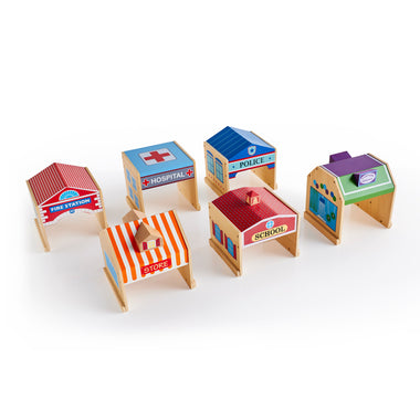 Guidecraft Community Buildings Set 6 Pc