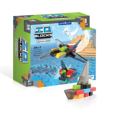 Guidecraft IO Blocks Planes & Boats - 59 piece set