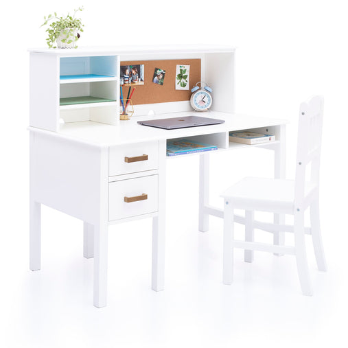 G27650-Taiga desk and hutch white mainprops_update | White