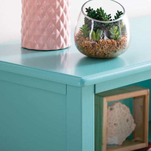 G28436 Kids 3Shelf Bookcase Teal Detail 1 | Teal
