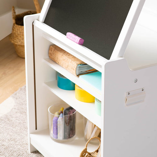 G51090_Desk to Easel Art Cart_White_Env 2959 | White