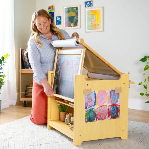 G51091_Desk to Easel Art Cart_Natural_Lifestyle 4013 | Natural