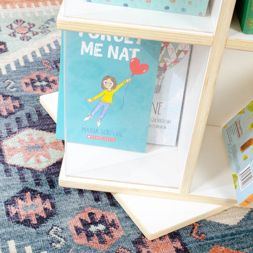 G80228 EdQ Rotating Bookshelf White Detail 1 | White