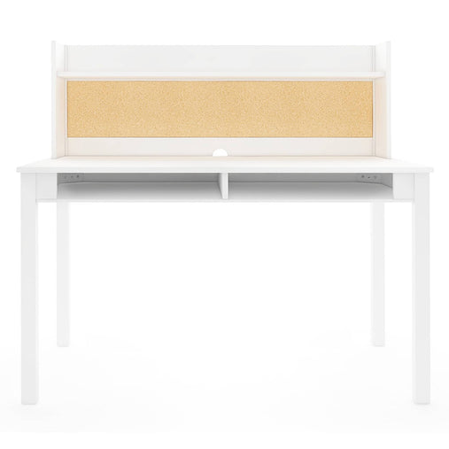 G76808 Kids' Desk with Hutch and Chair White Front | Linen White