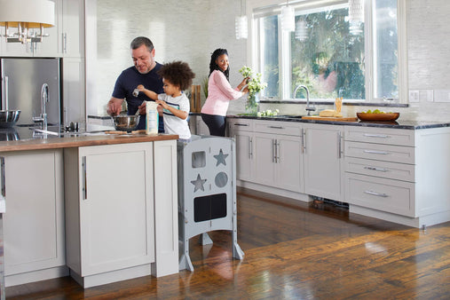 G97323 Classic Kitchen Helper Stool Gray Lifestyle 2 HiRes | Gray