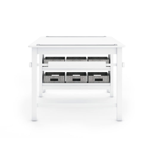 G76809 Martha Stewart Living and Learning Kids' Art Table and Stool Set White Side 2 | Linen White