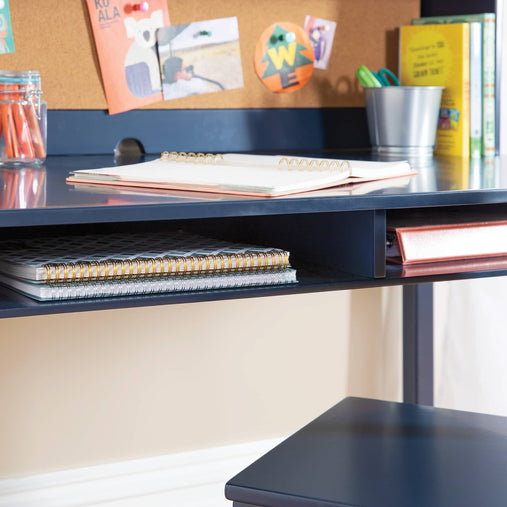 G76608 Martha Stewart Sams Club Desk with Hutch and Chair Navy Env Detail 1 | Navy