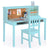 G27644 Guidecraft Childrens Media Desk and Chair Set Teal Quarter Propped | Teal