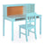 G27644 Guidecraft Childrens Media Desk and Chair Set Teal Quarter Unpropped | Teal