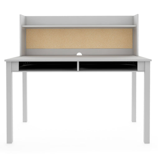 G76908 Kids' Desk with Hutch and Chair Gray Front | Gray