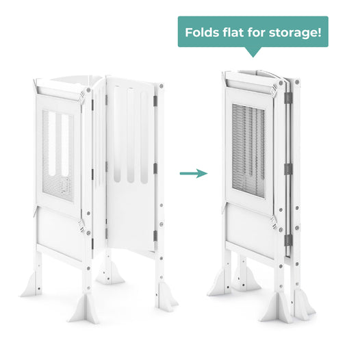 G97329 Contemporary Kitchen Helper White Folding | White