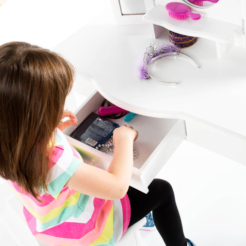 G85710 Classic White Vanity and Stool Lifestyle2 | White