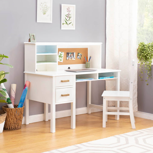 G27650-Taiga desk and hutch white -main-environment update | White