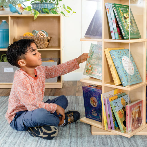 G80328 EdQ Rotating Book Display Natural Lifestyle 2923 | Natural