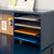 G27641 Navy Media Desk Shelf Detail | Navy