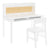 G76808 Kids' Desk with Hutch and Chair White Quarter With Chair | Linen White