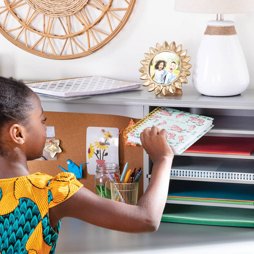 G27646 Media Desk Gray Lifestyle Detail 1 | Gray