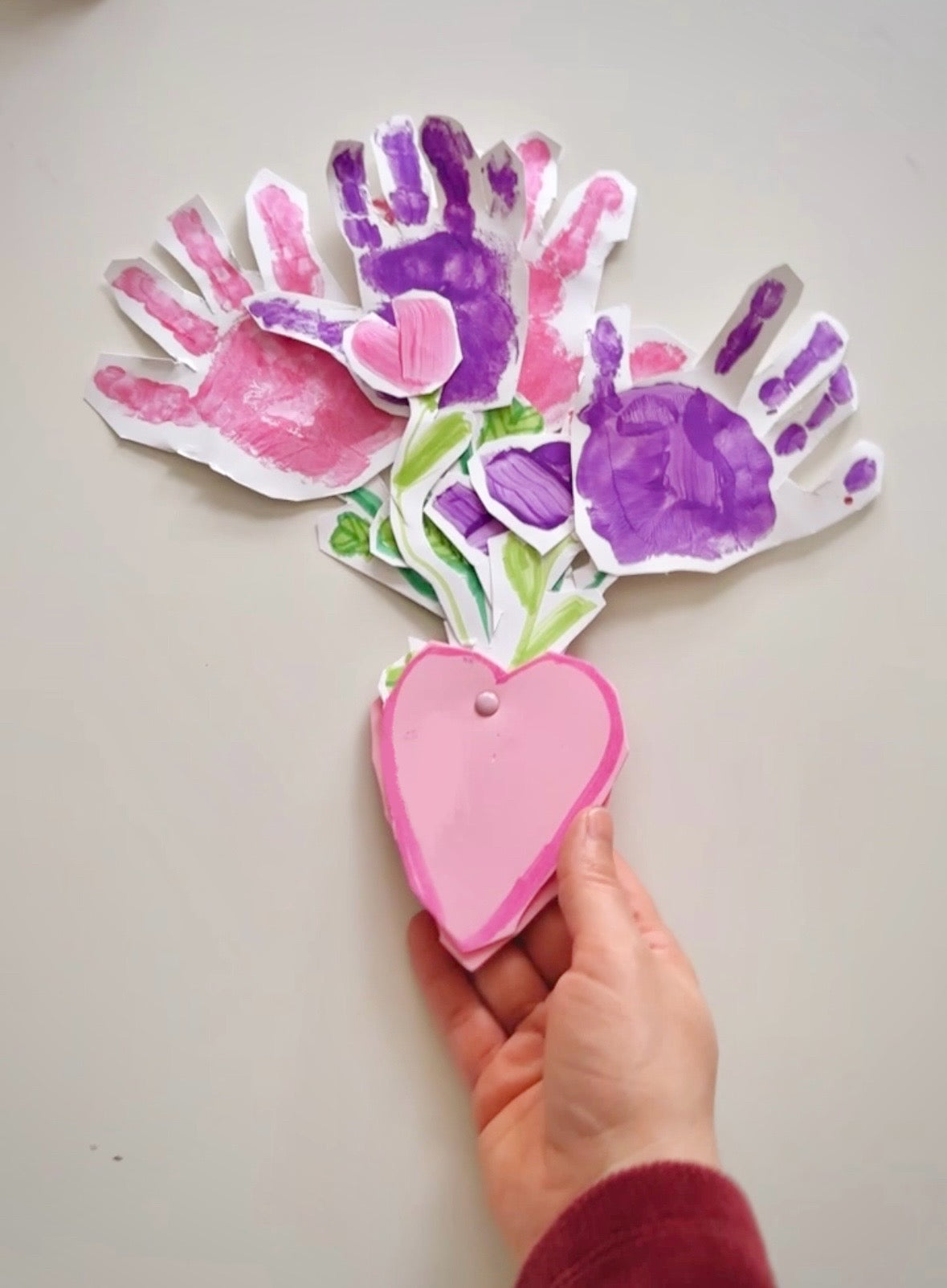 Mother's Day Keepsake Craft Idea: Handprint Bouquet