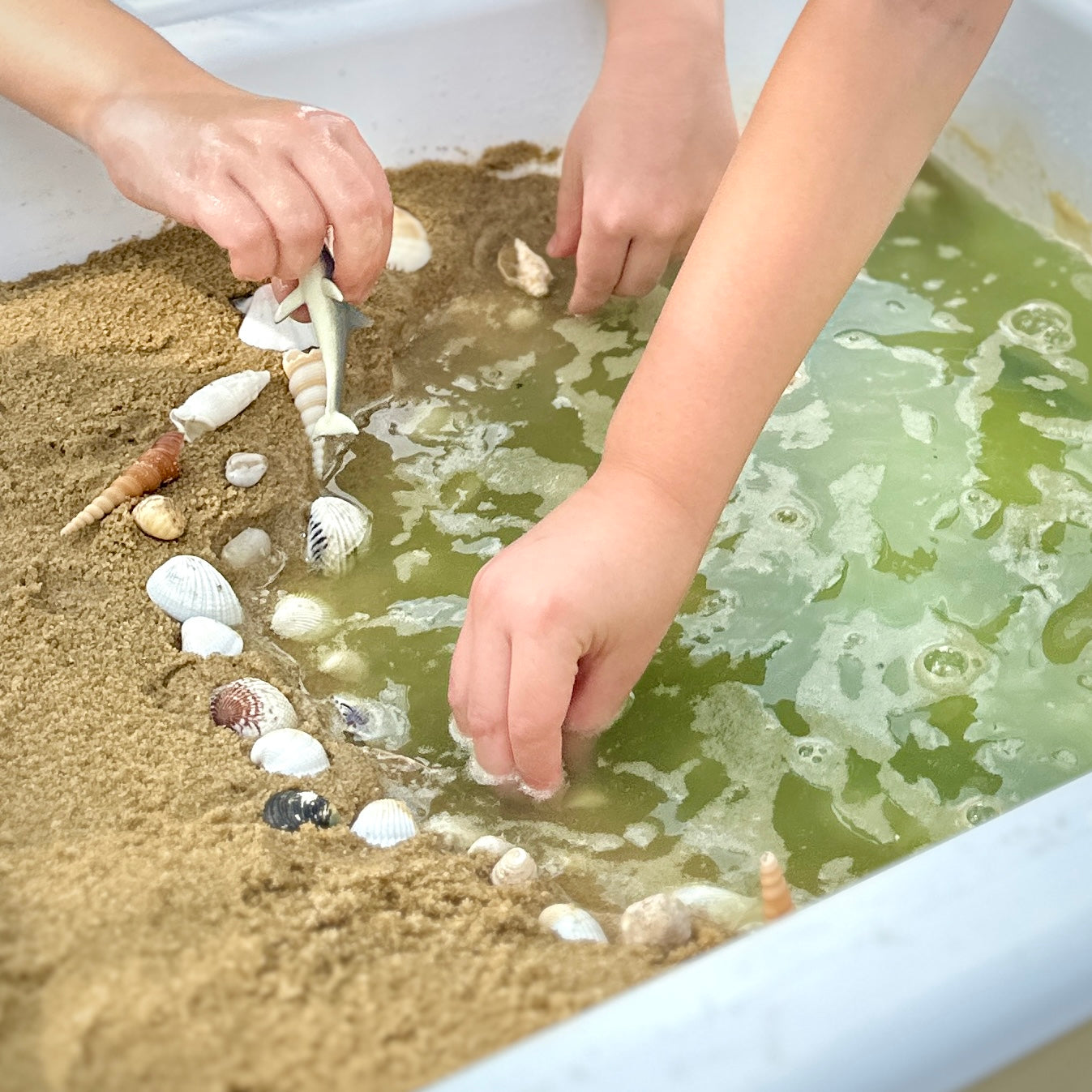 Preschool Activities Summer Learning sand and water sensory bin exploration