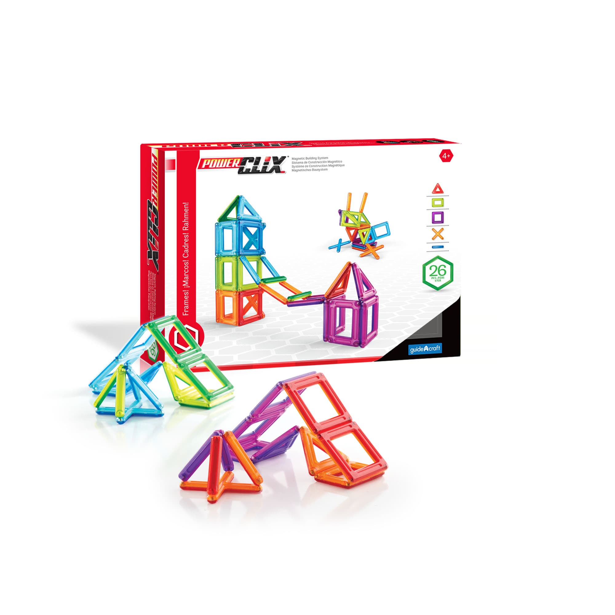 パワークリックス PowerClix マグネットブロック Guidecraft Amazon.com: Guidecraft PowerClix Frame Magnetic Building