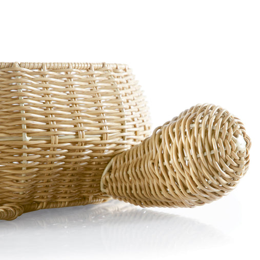 U6234  Sea Turtle Floor Wicker Basket Silo Detail 1