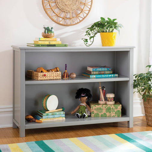 G28431 Kids 2Shelf Bookcase Gray Env Main | Gray