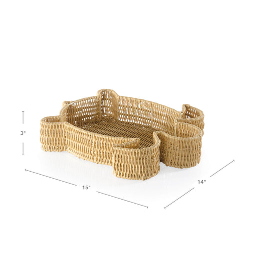 U6238  Sea Turtle Table Wicker Basket dimensions