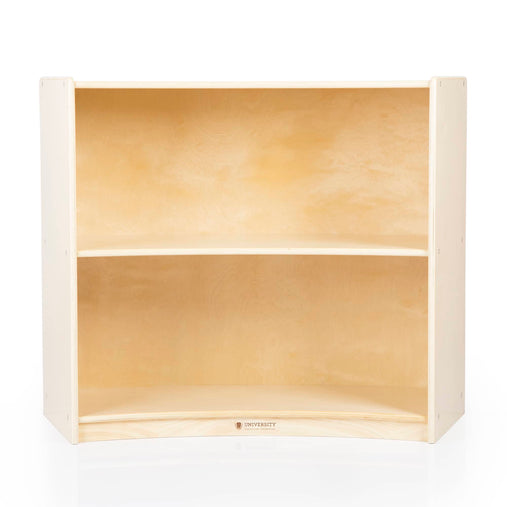 U42142 2-Shelf Right Curved Storage 30in Birch Plywood Front