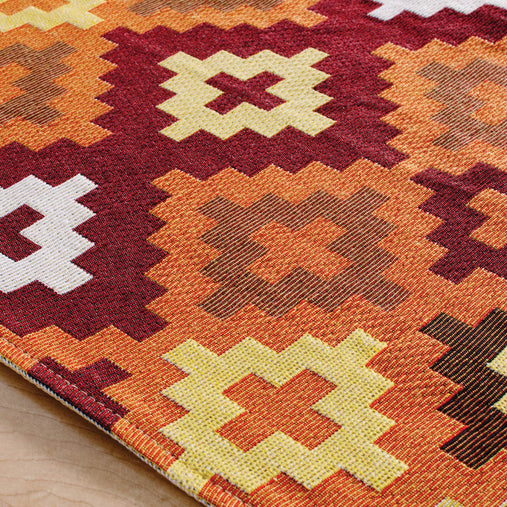 U7233  Warm Geo Decorative Runner Texture Detail
