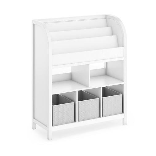 G27848 Martha Stewart Kids Book and Bin Browser wBin White Main | Linen White