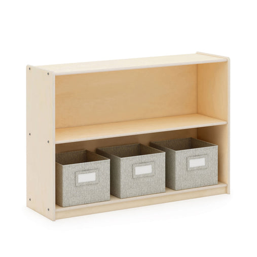 G80311 EdQ Essentials Two Shelf Open Storage 30in Natural Main-1 | Natural