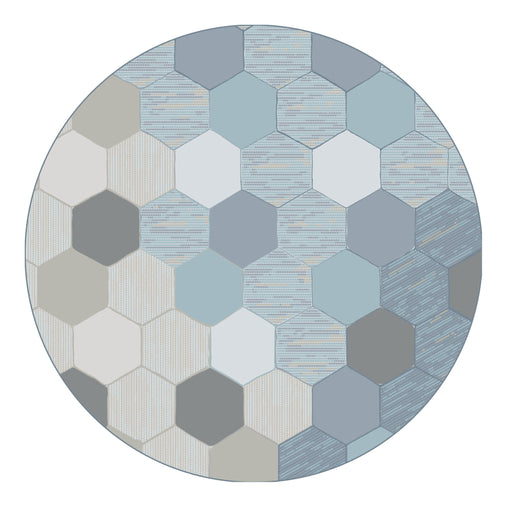 U2443 302425-BL SOP Round Carpet 5ft Blue Hex Silo 1