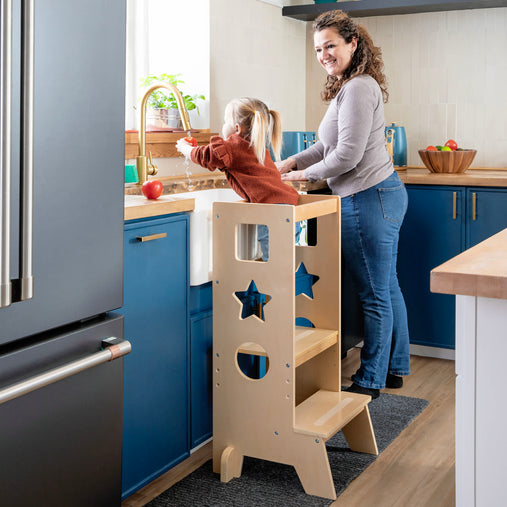 G98310 Jr. Kitchen Helper Step-up Natural Lifestyle 2
