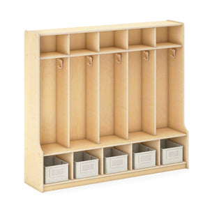 G80417 EdQ 5-Section Locker with Bench Natural Silo 1 Main | Natural