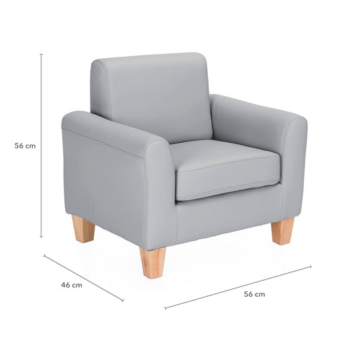 U2418 Gray Vinyl Chair-Dimension Images cm