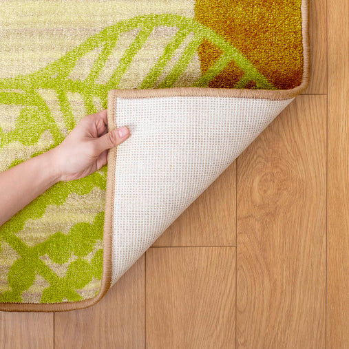 SOP9962 Leaf Carpet Green Corner Folded