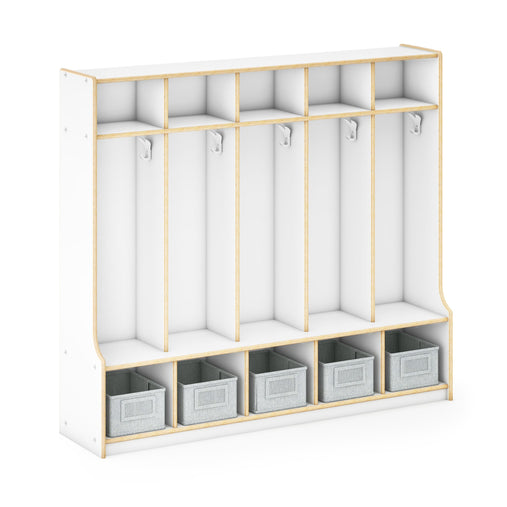 G80416 EdQ 5-Section Locker with Bench White Silo 1 Main | White