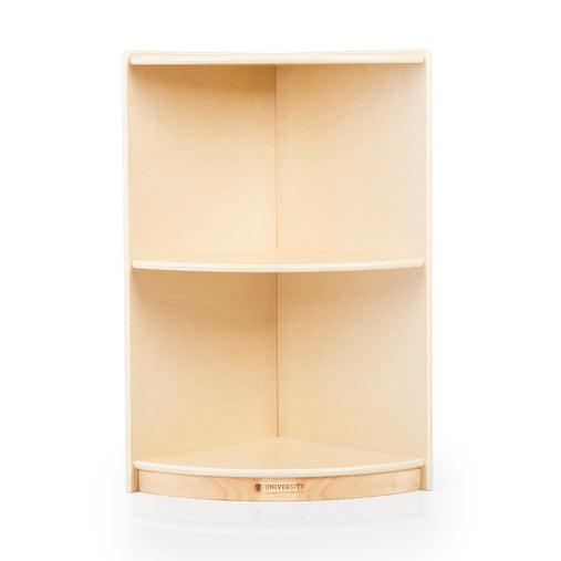 U42143 2-Shelf End Curved Storage 30in Birch Plywood Front