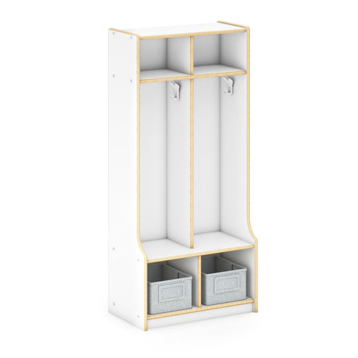 G80414 EdQ 2-Section Locker with Bench White Silo 1 Main | White