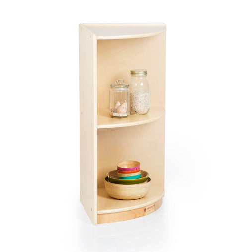 U42143 2-Shelf End Curved Storage 30in Birch Plywood Propped