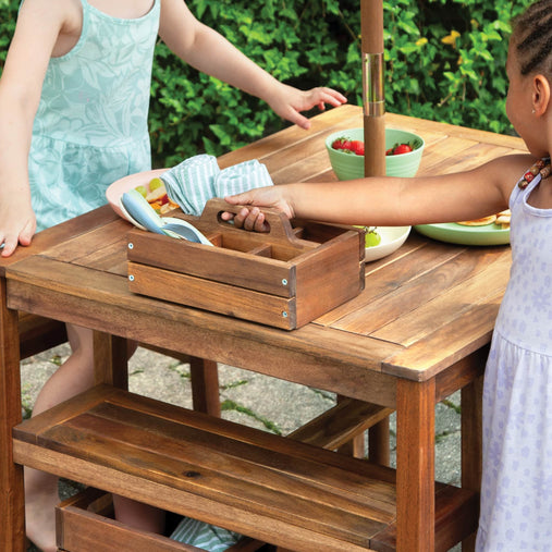 kids patio umbrella canada HONEY JOY Picnic Table, 4 in 1 Cedar Wooden Sand & Water Table w/ 3 Removable Box & Umbrella, Kids Picnic Tables for Outdoors Backyard Garden, Toddler Furniture Set Create a secure and inviting space for your little ones with this thoughtfully designed table Martha Stewart Kids Outdoor Craft