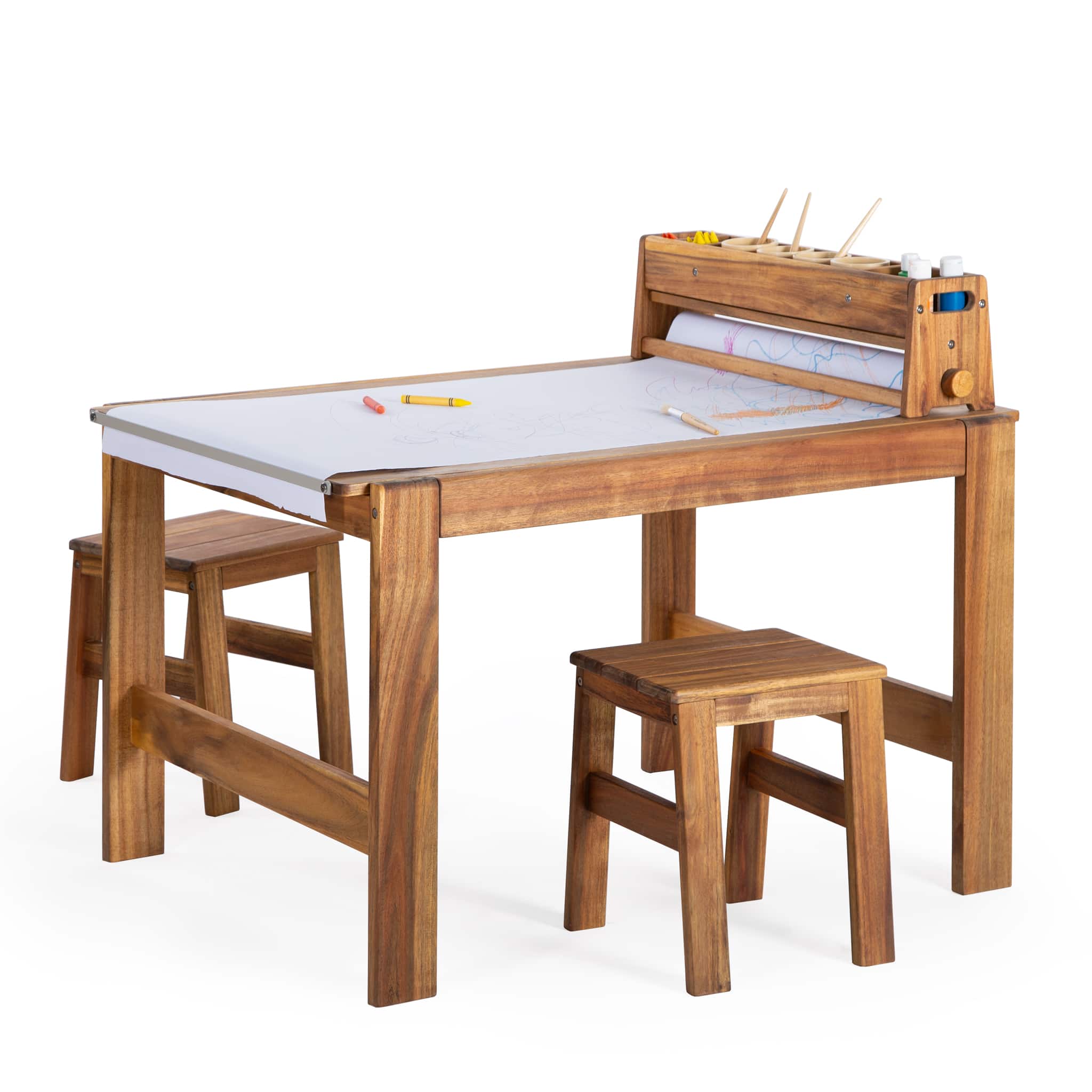 GEEKFIELD MIL KHAKI × SC SLIDE TOP TABLE Acadia Outdoor Art Activity Table and Stool Set – Guidecraft