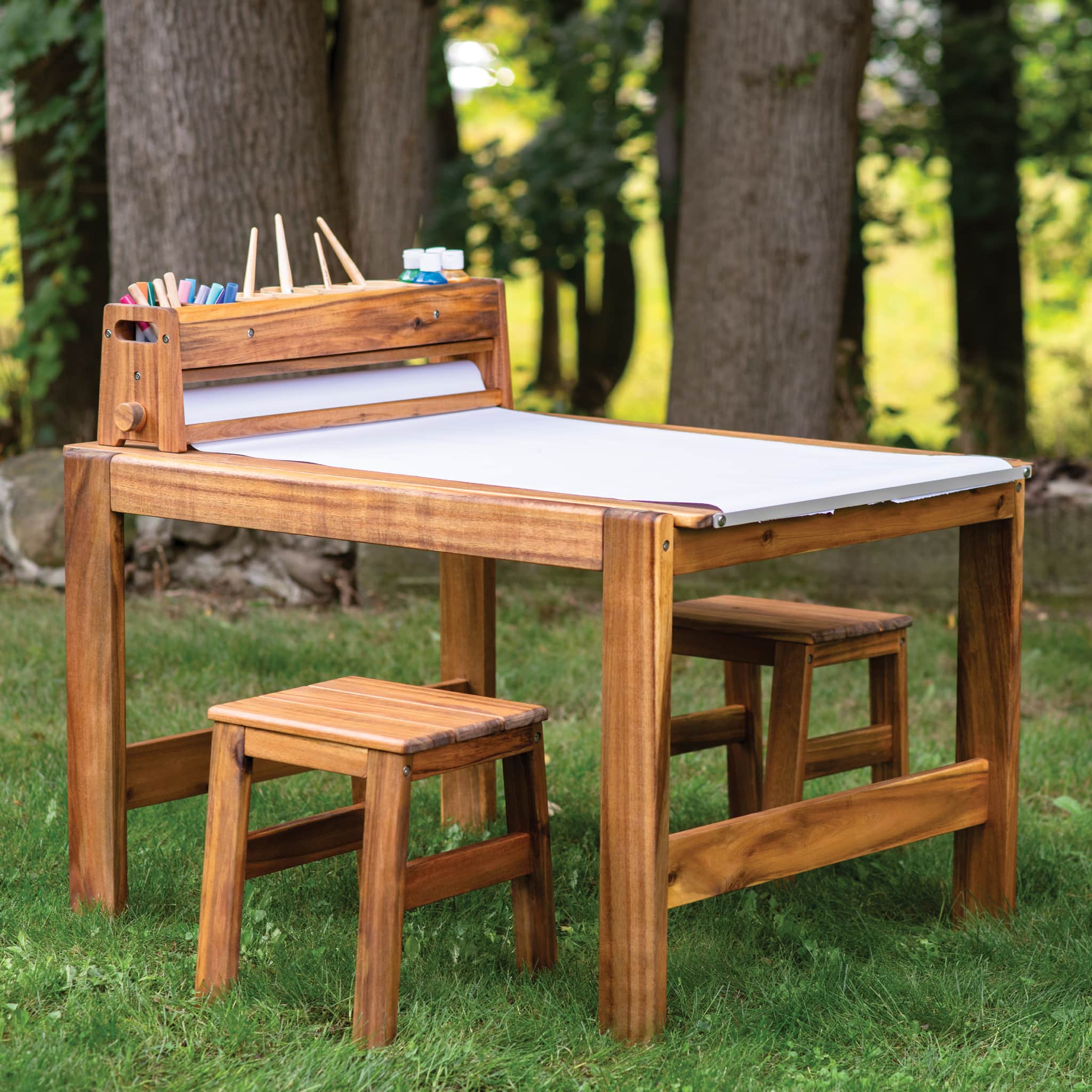 Acadia Outdoor Art Activity Table and Stool Set – Guidecraft