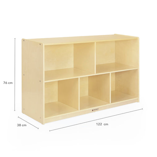 U42105 5-Compartment Storage 76 cm Solid-Birch-Dimension Imagecm