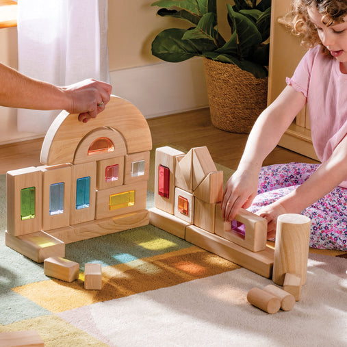 G6832 Wood and Acrylic Unit Block Window Set 24 Pieces Lifestyle 6831