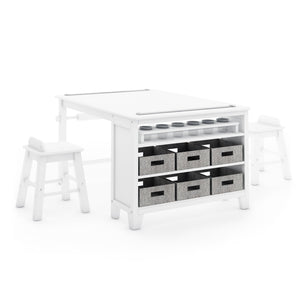 G76809 Martha Stewart Living and Learning Kids' Art Table and Stool Set White Main | Linen White